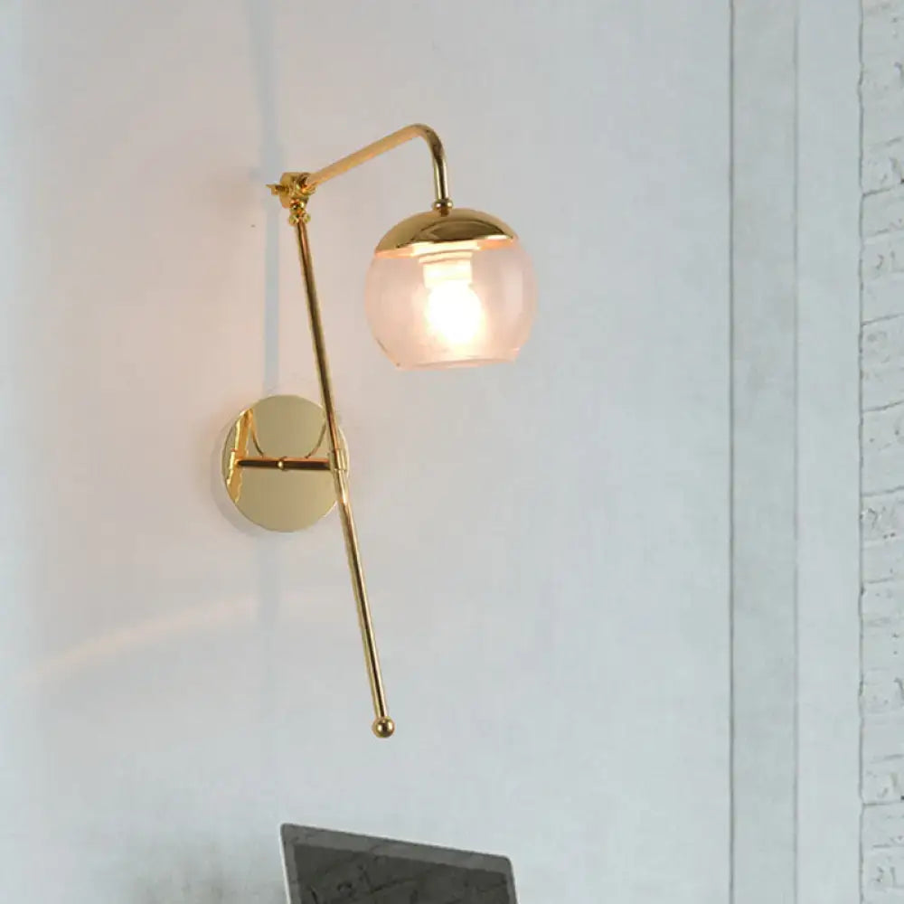 Black Glass Swing Arm Sconce