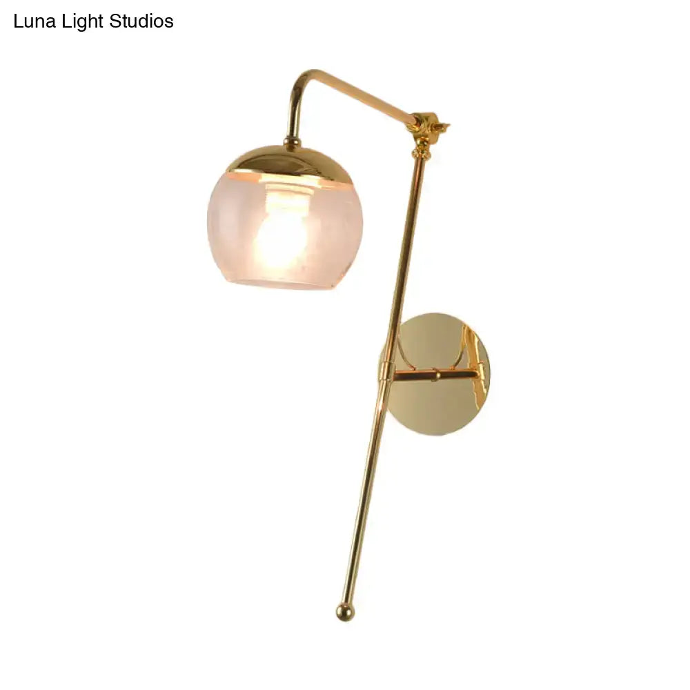 Black Glass Swing Arm Sconce