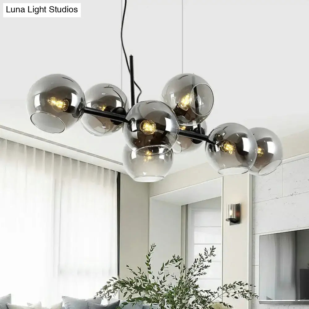 Black Smoke Glass Chandelier