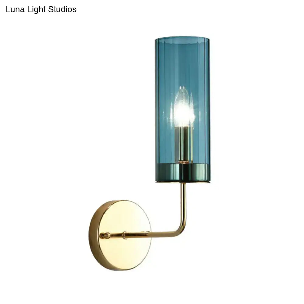 Brass Smoked Glass Sconce