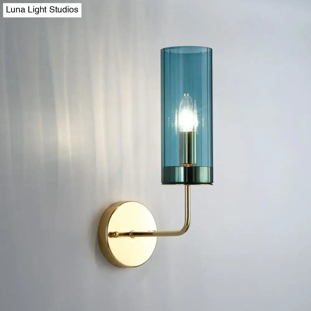 Brass Smoked Glass Sconce