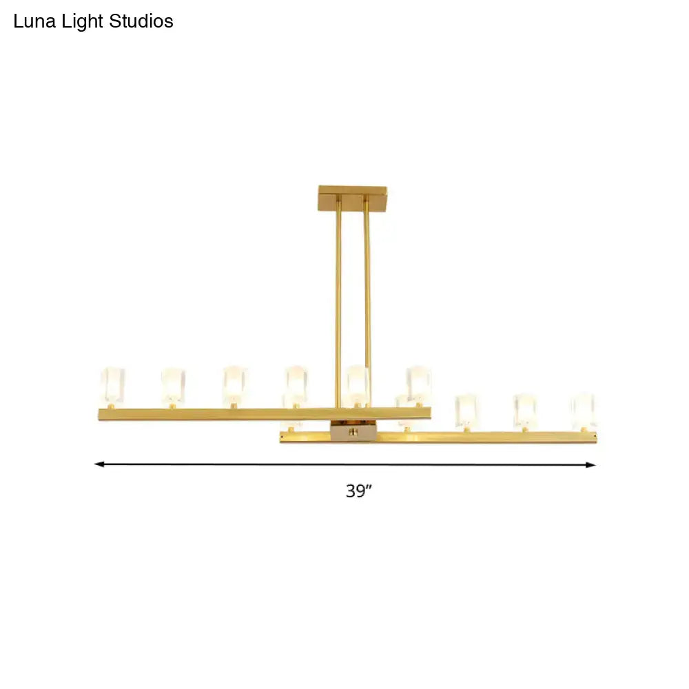 Brass Linear Crystal Pendant