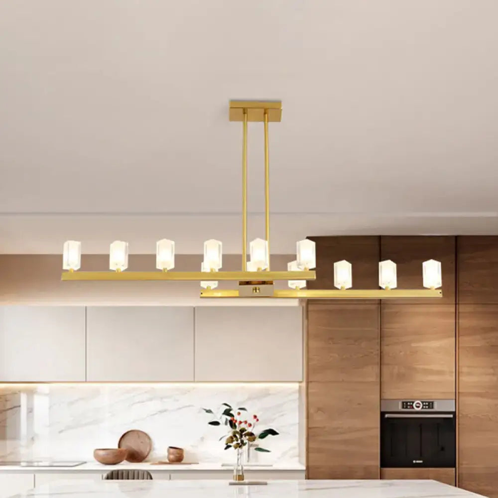Brass Linear Crystal Pendant