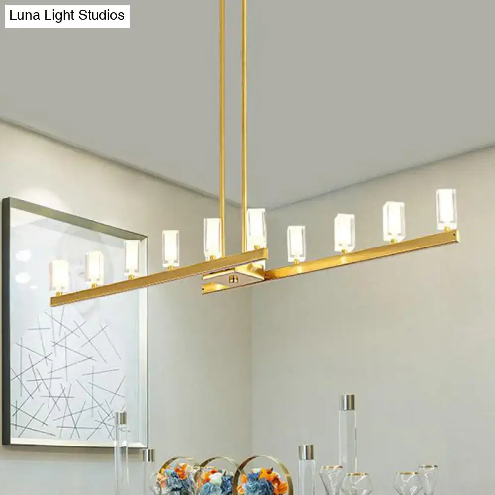 Brass Linear Crystal Pendant