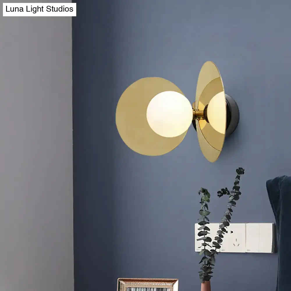 Brass Milk Glass Sconce