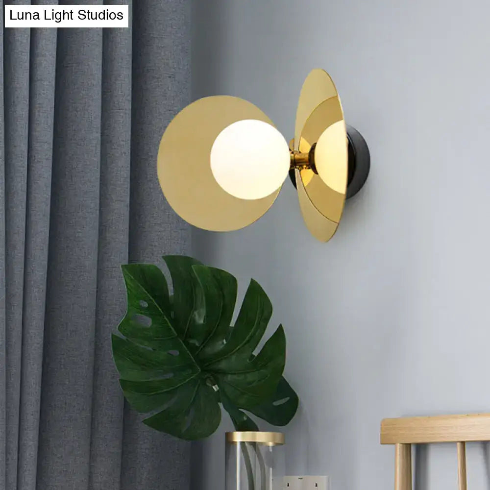 Brass Milk Glass Sconce