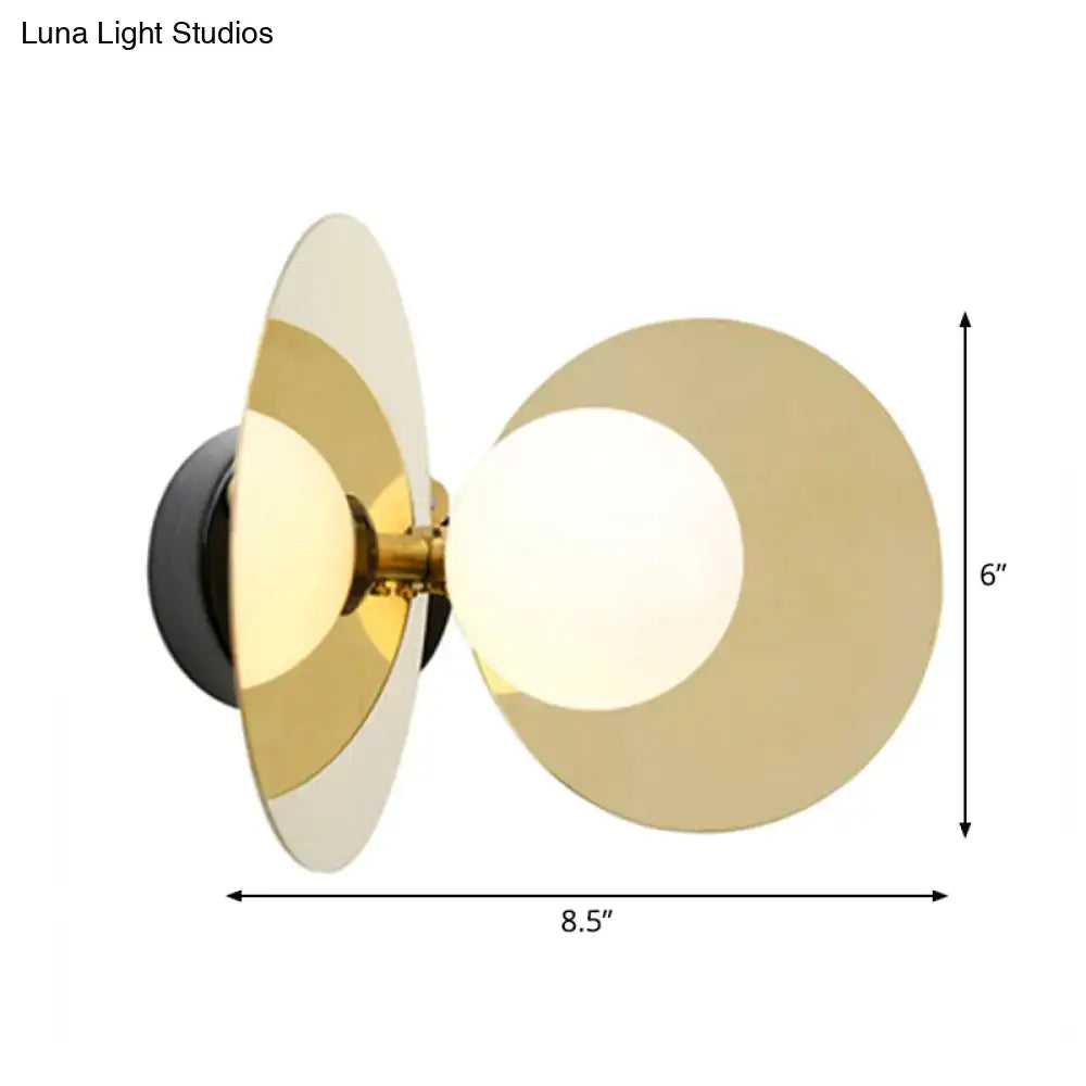 Brass Milk Glass Sconce