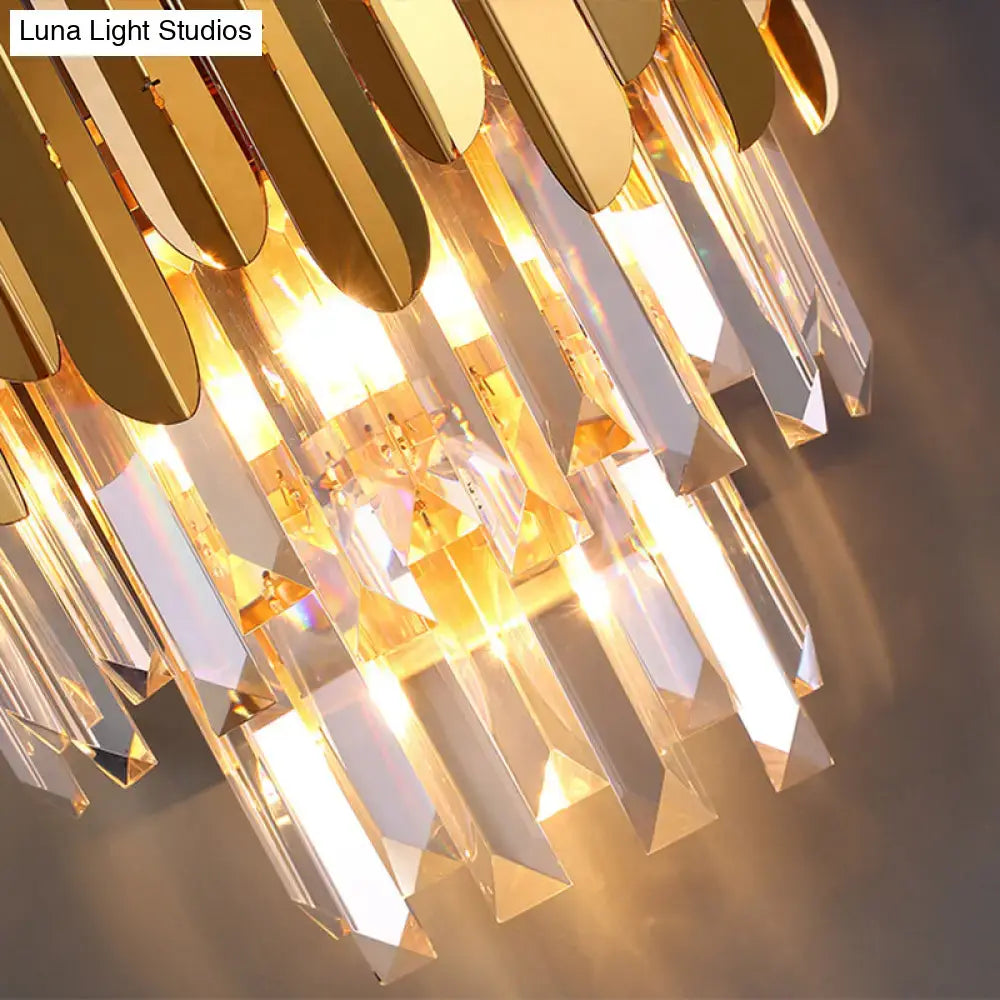 Crystal Brass Flush Sconce