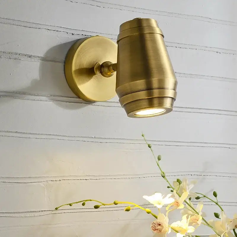 Brass Circular Wall Spotlight
