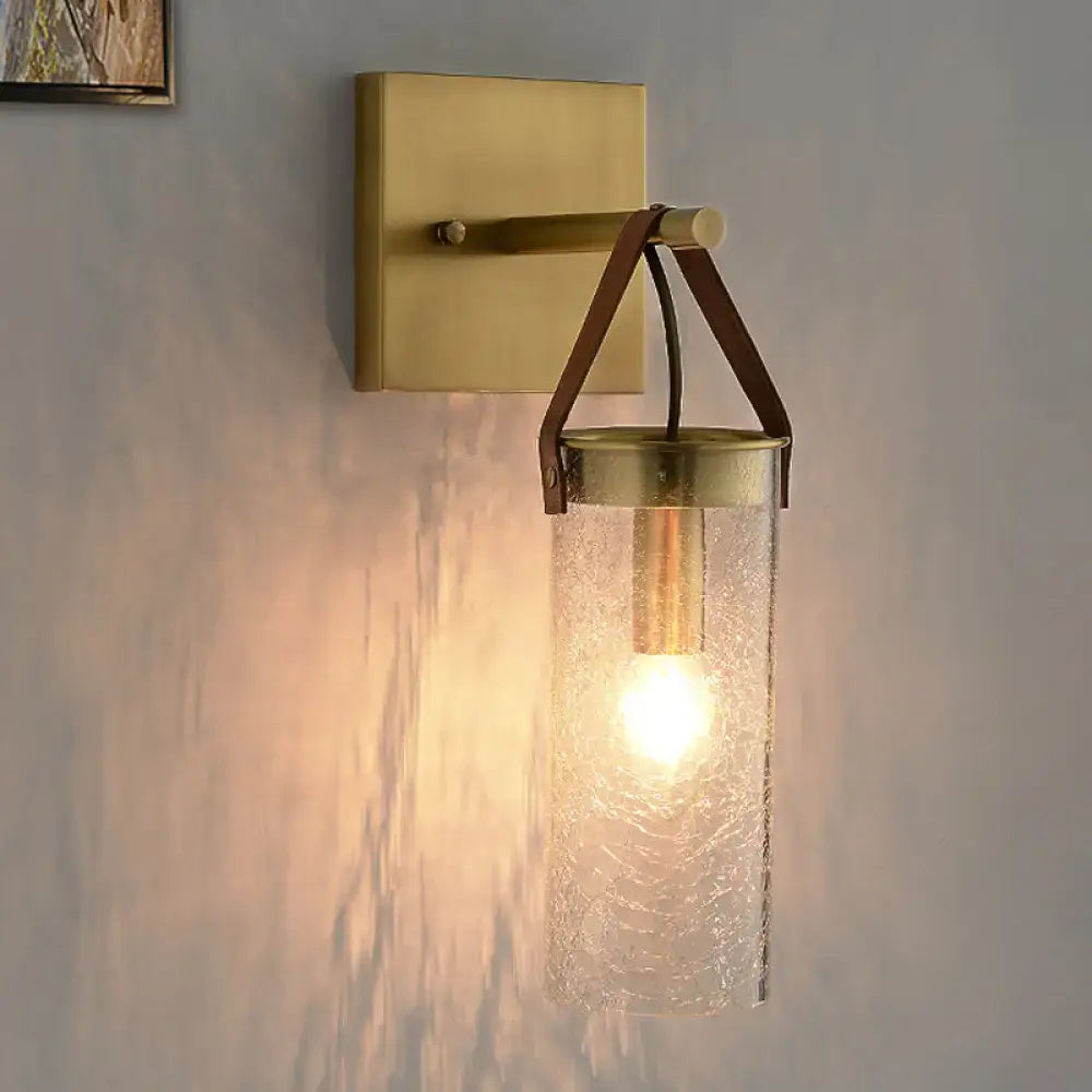 Brass Crack Glass Sconce