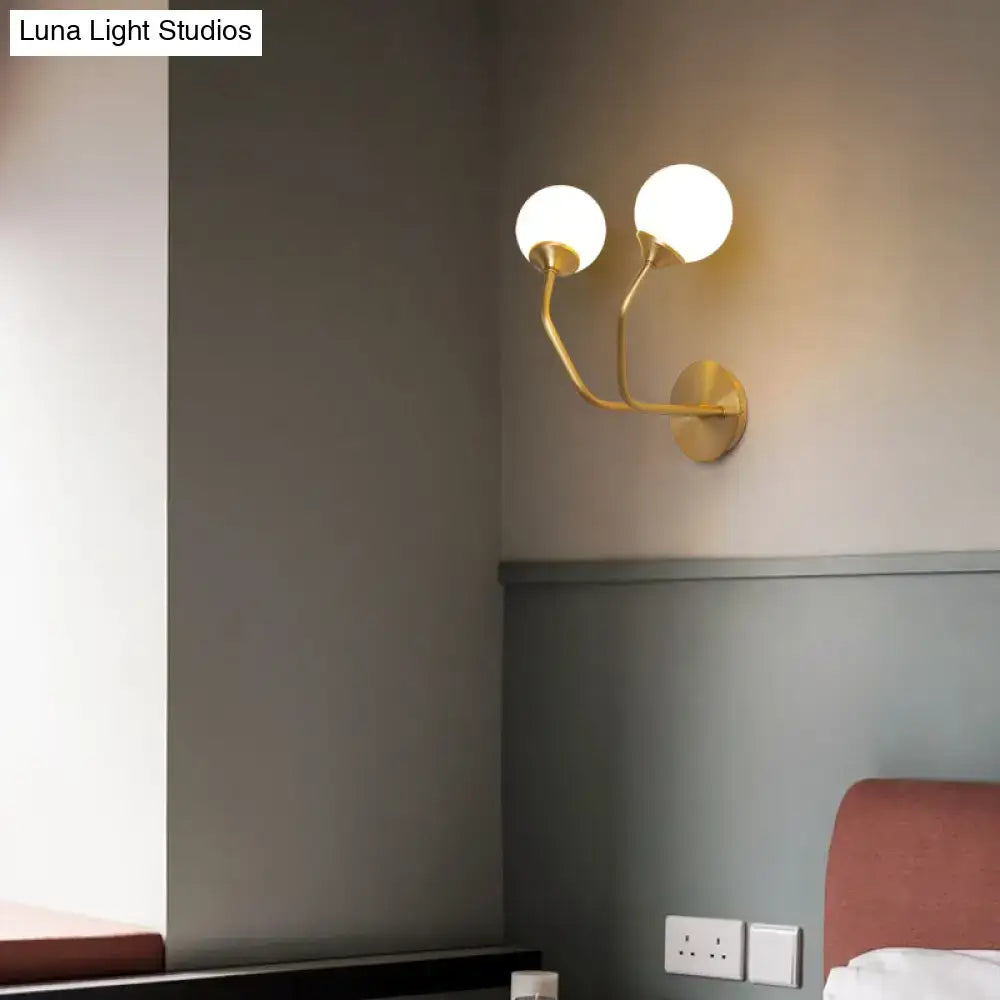 Brass Geometric Glass Sconce