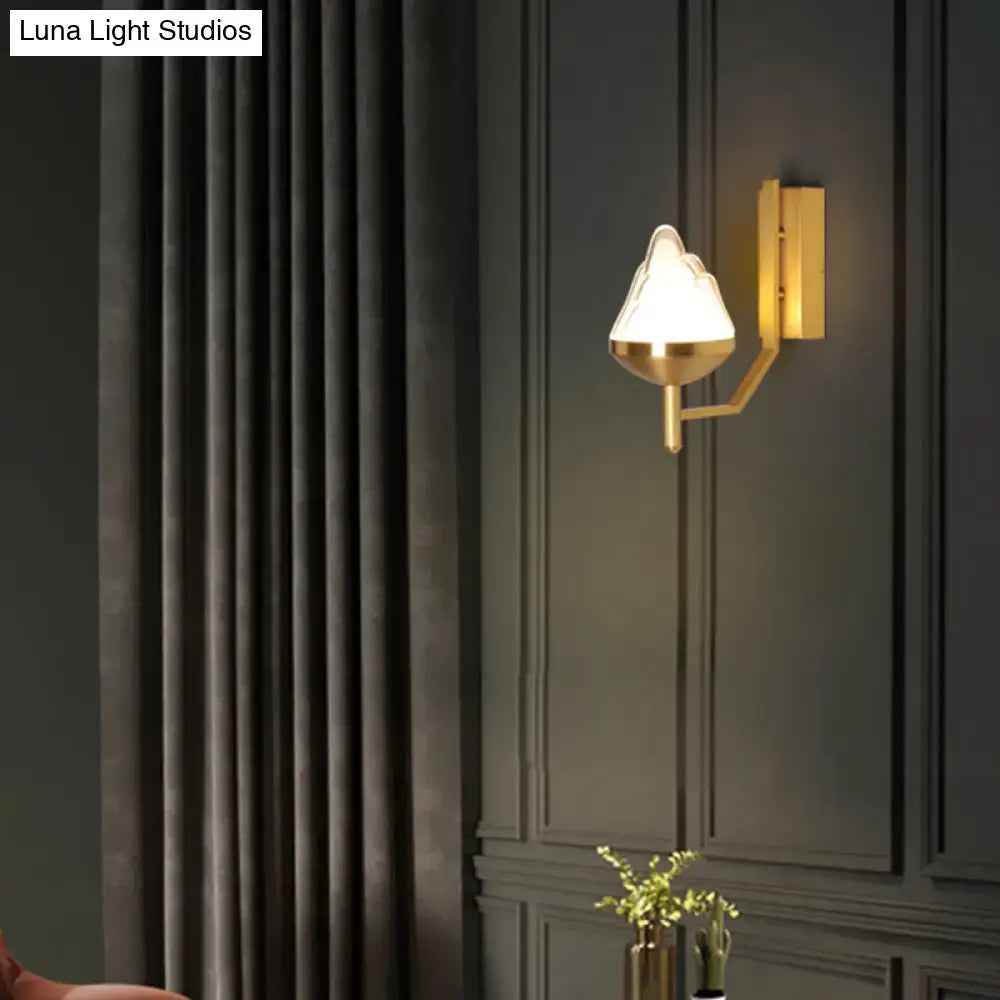 Brass Geometric Glass Sconce