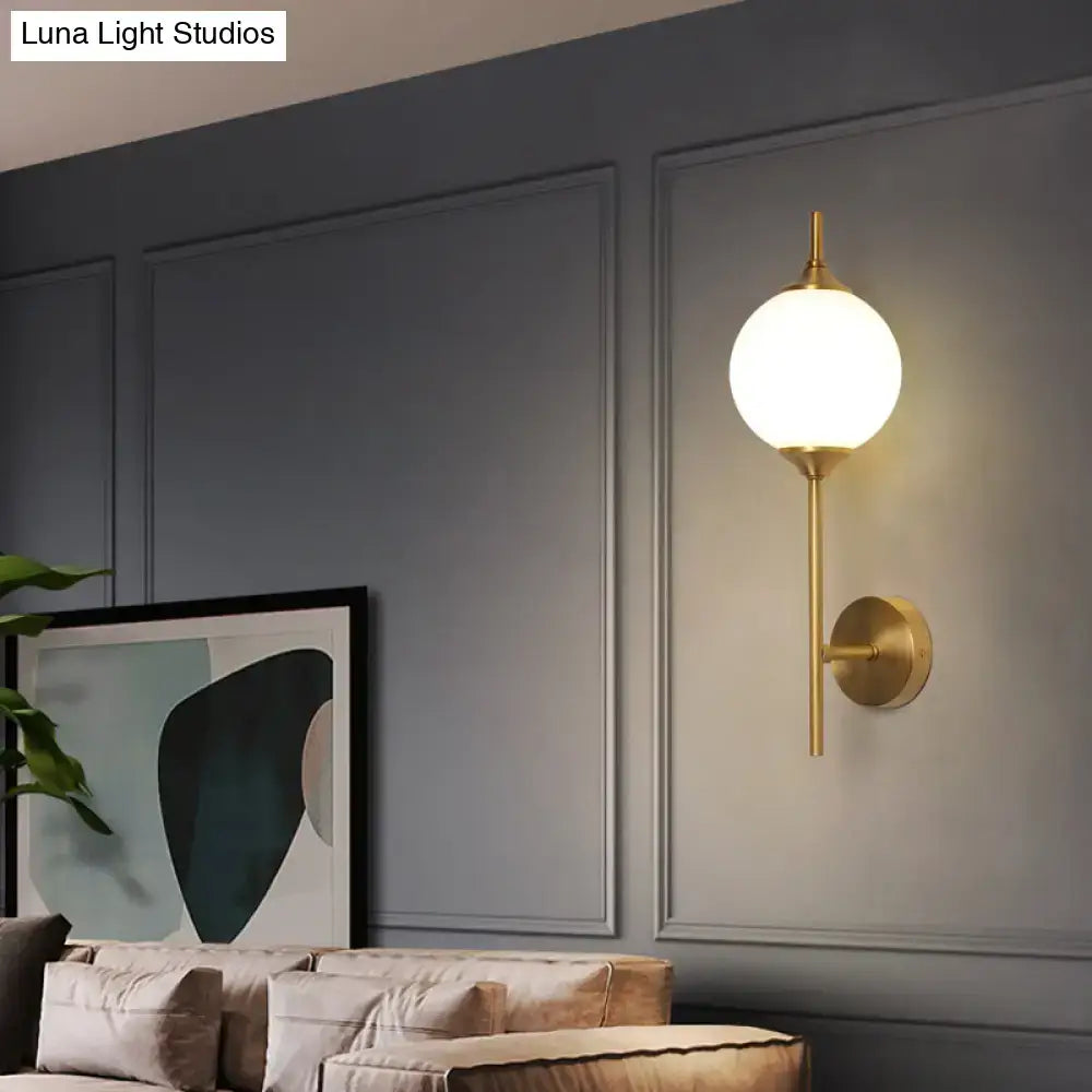 Brass Geometric Glass Sconce