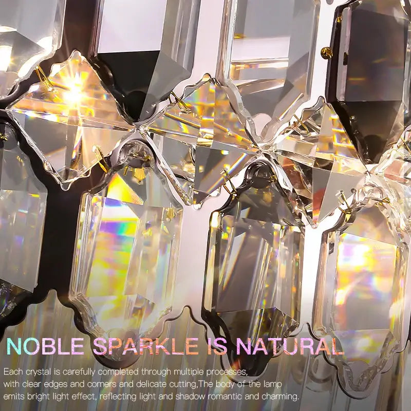 Tiered Crystal Brass Chandelier