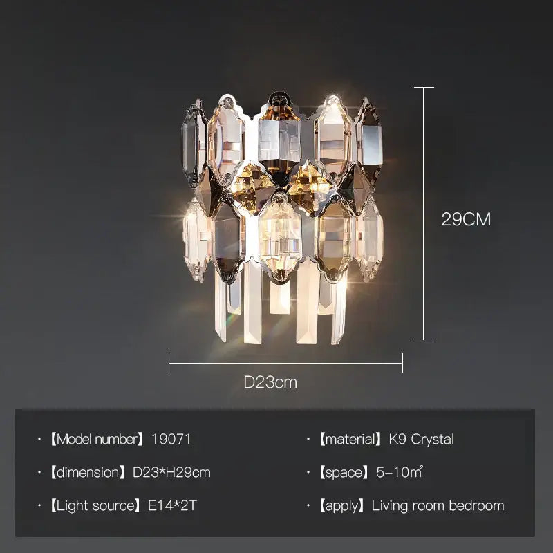 Tiered Crystal Brass Chandelier