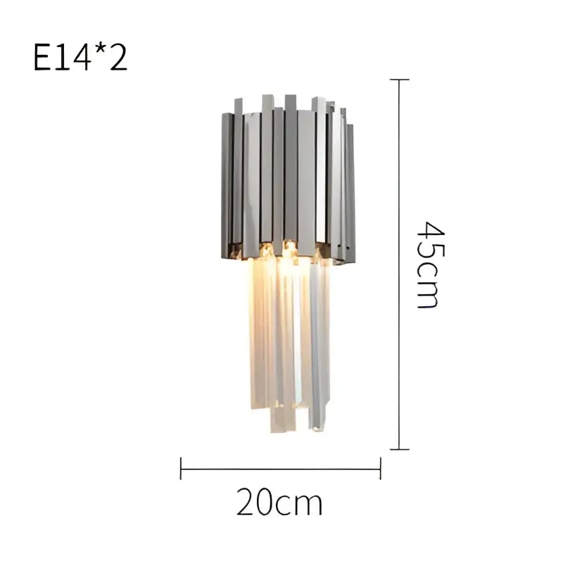 Gold Crystal LED Sconce Art Deco Style