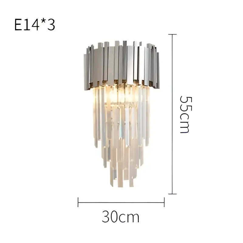 Gold Crystal LED Sconce Art Deco Style