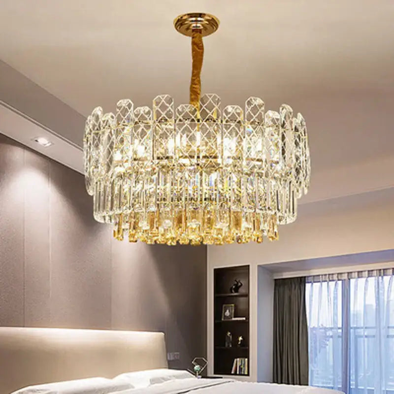 Gold Crystal Chandelier Light Up To 150cm