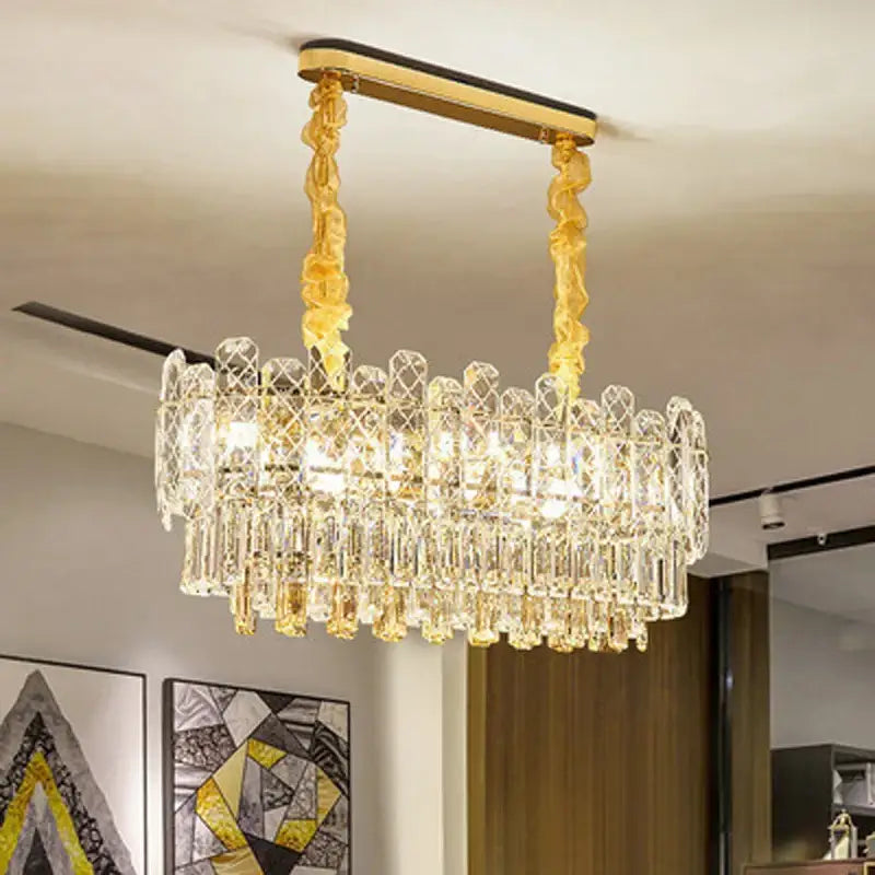 Gold Crystal Chandelier Light Up To 150cm