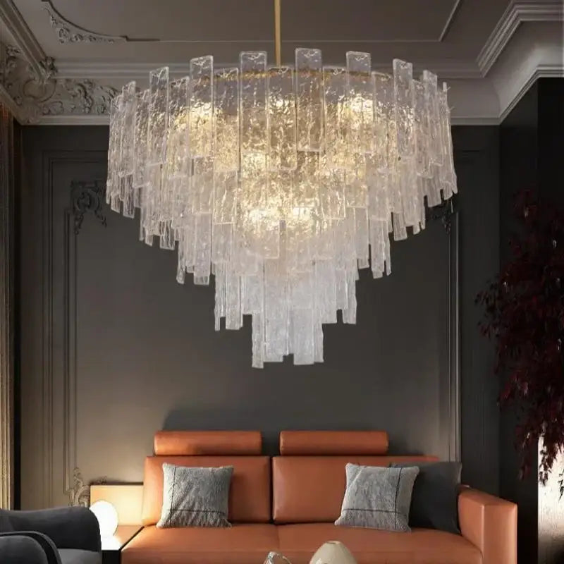 Frosted Glass Crystal Chandelier