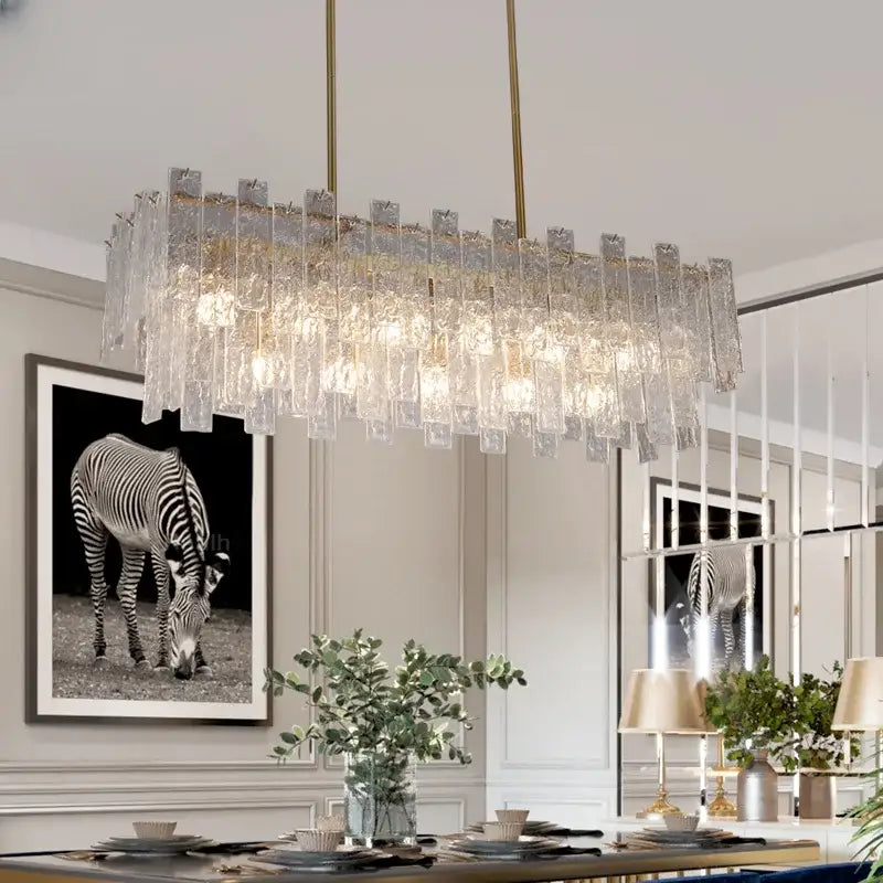 Frosted Glass Crystal Chandelier