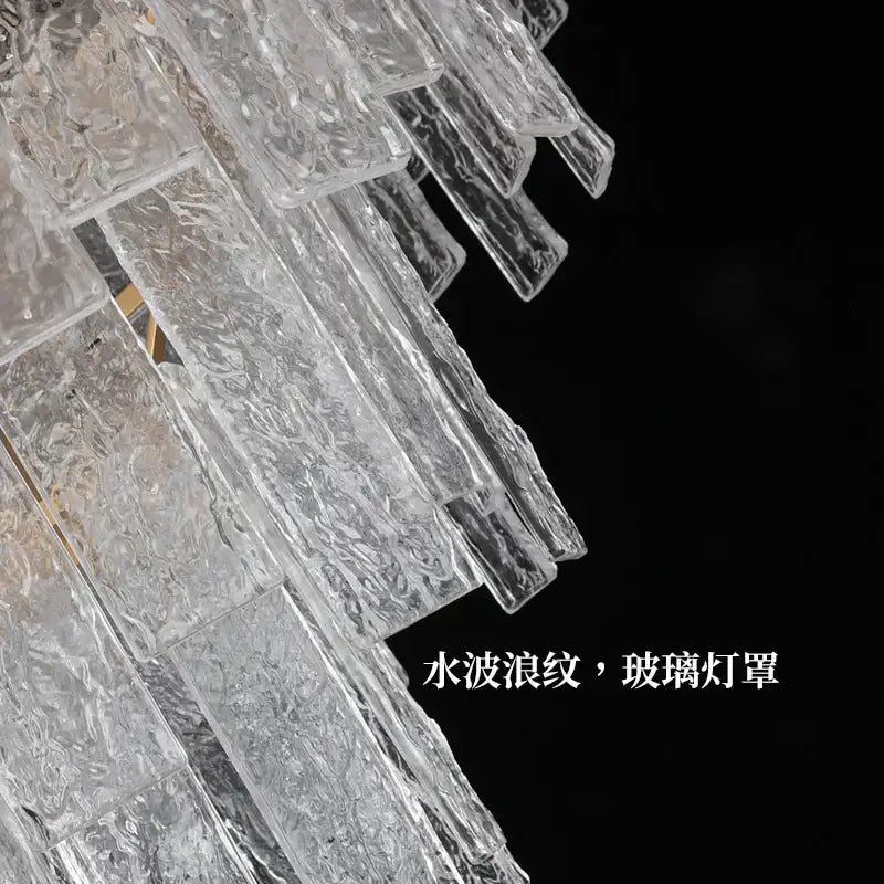 Frosted Glass Crystal Chandelier
