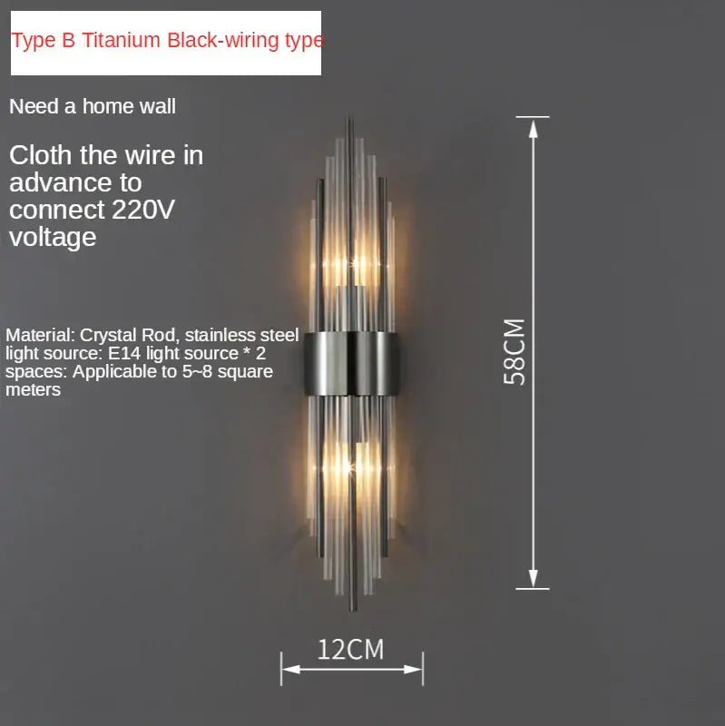 Crystal Copper Wall Light