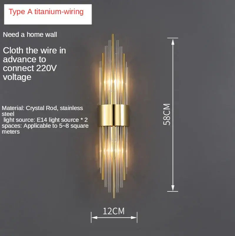 Crystal Copper Wall Light