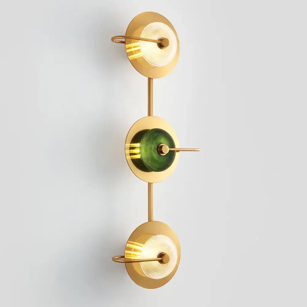 Olive Glass Disc Sconce