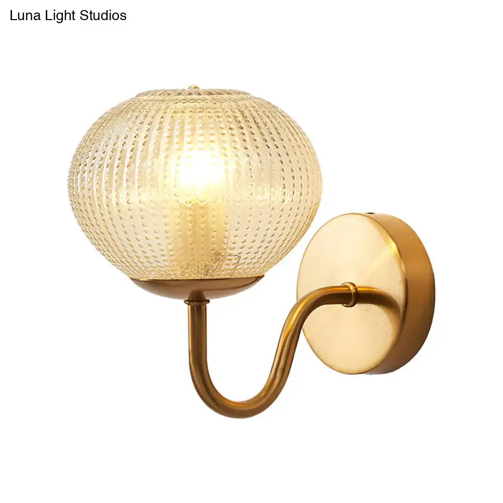Gold Textured Glass Ball Wall Sconce