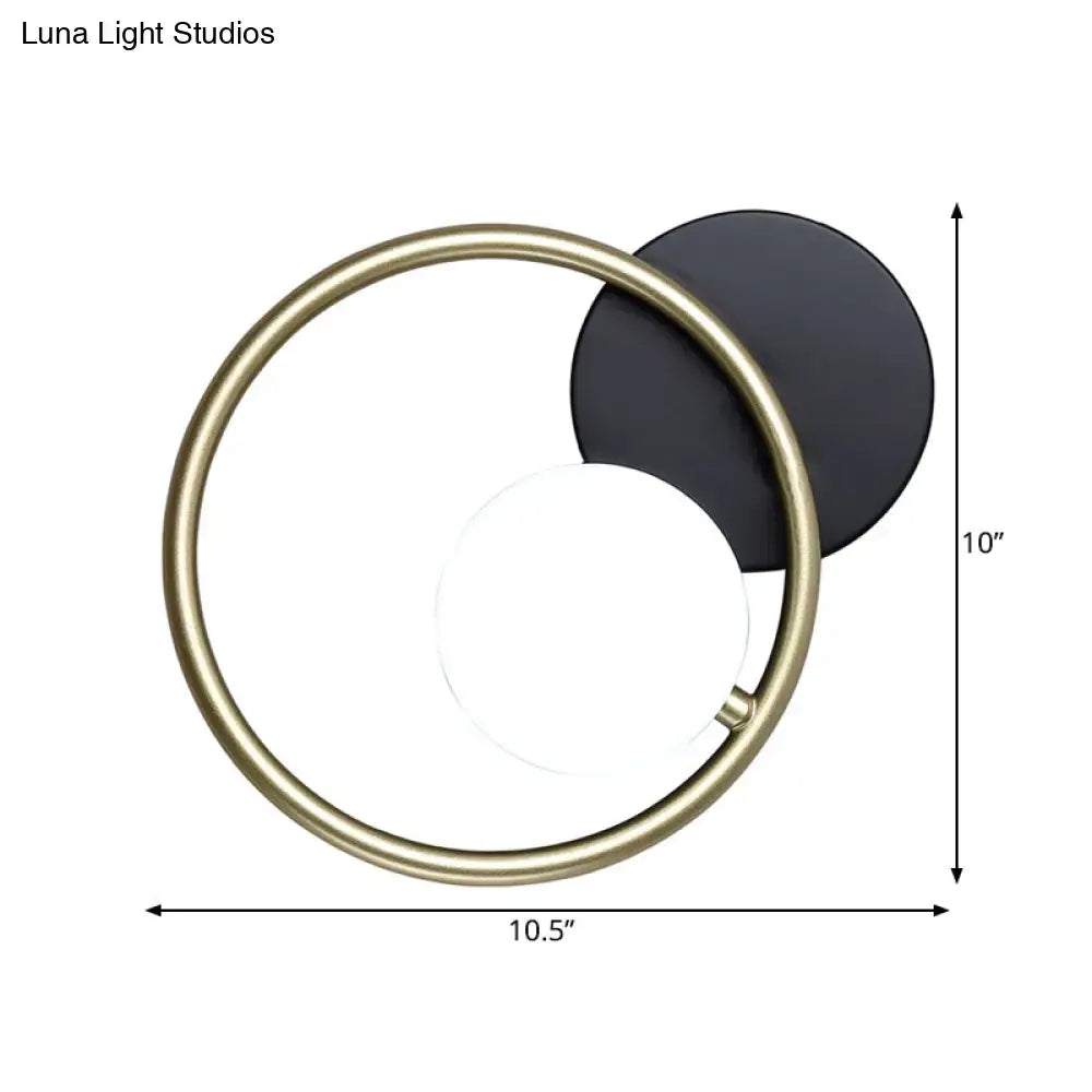 Gold Black Ring Industrial Sconce