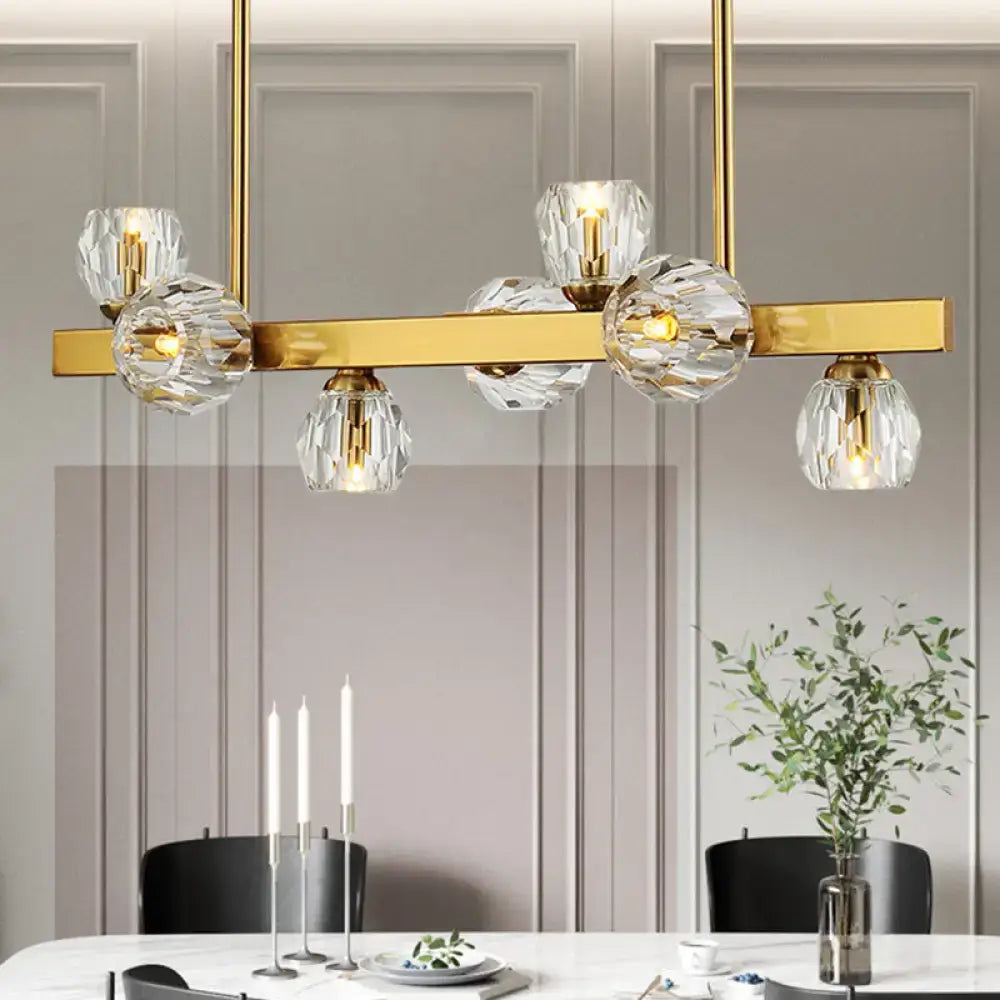Gold Crystal Branch Kitchen Island Chandelier