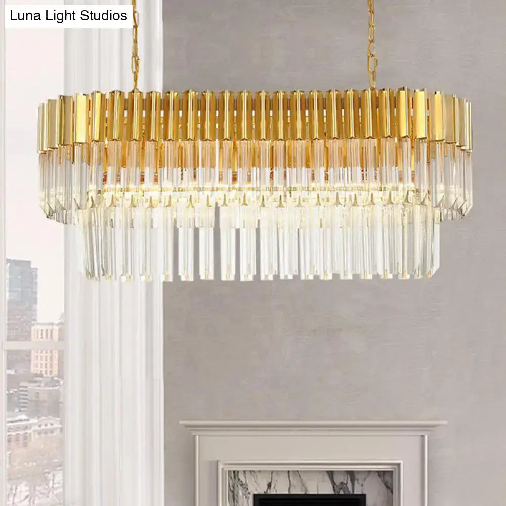 Gold Crystal Island Light Fixture