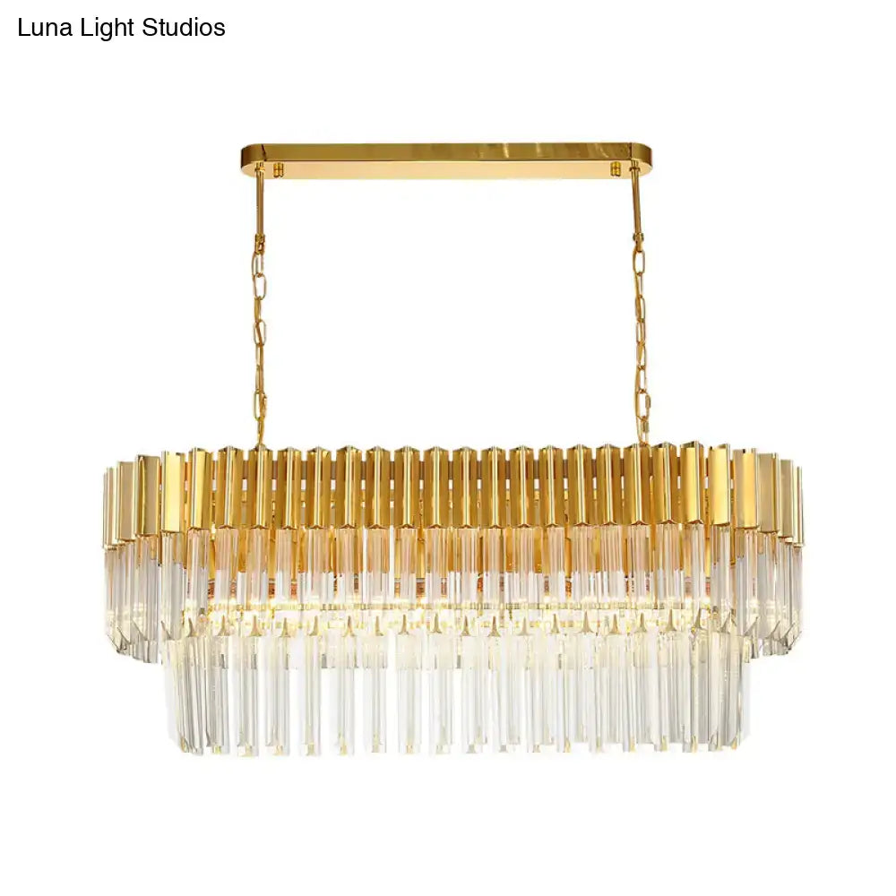 Gold Crystal Island Light Fixture