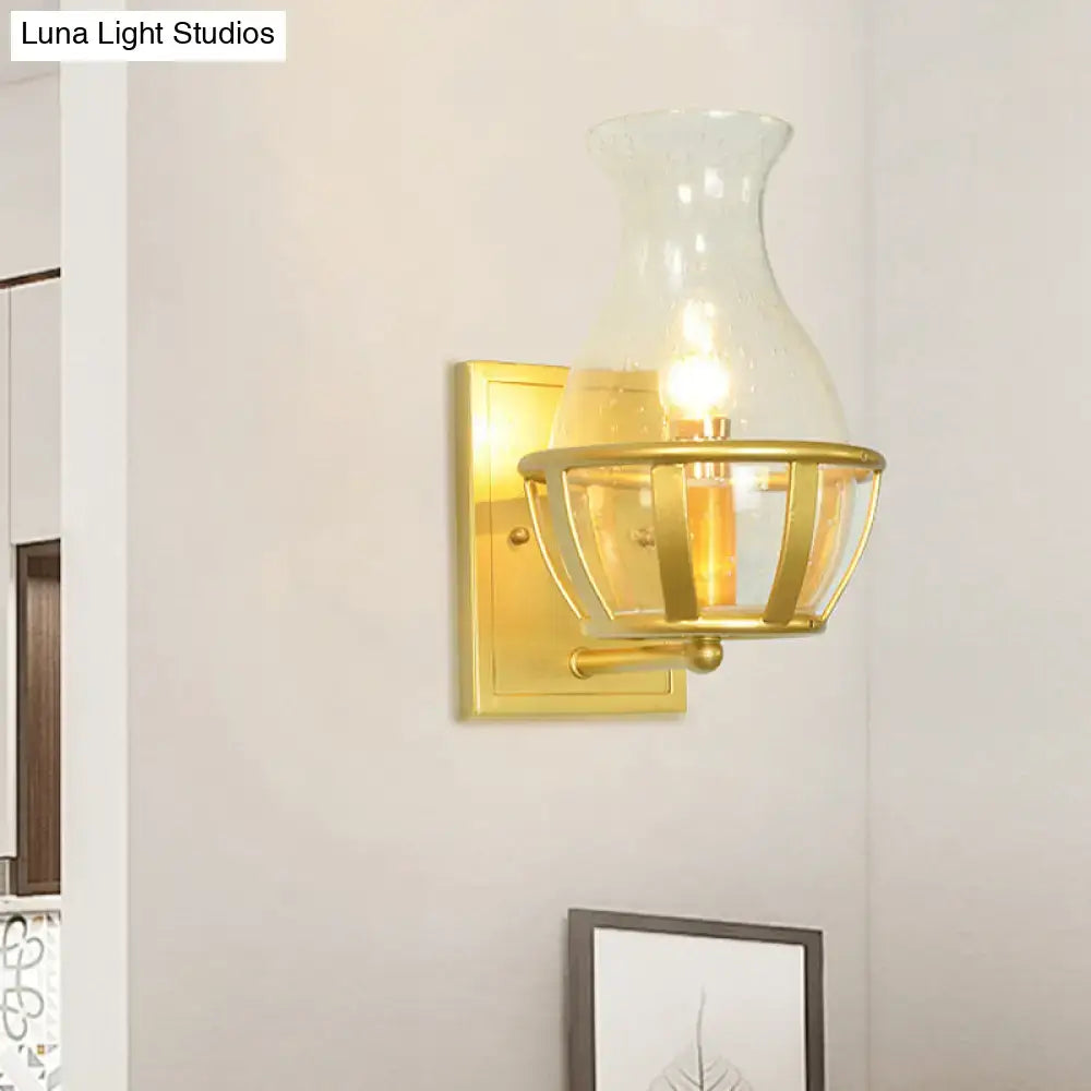 Gold Clear Glass Wall Lamp