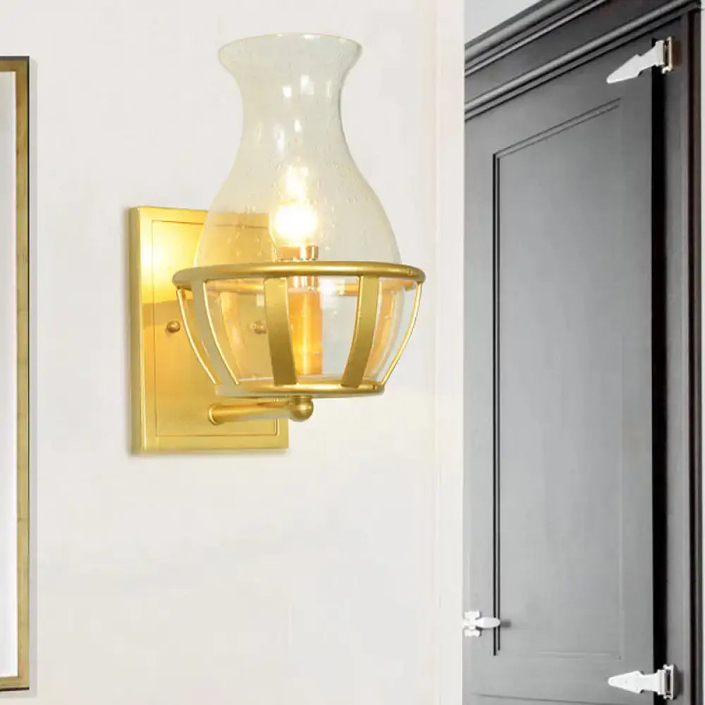 Gold Clear Glass Wall Lamp