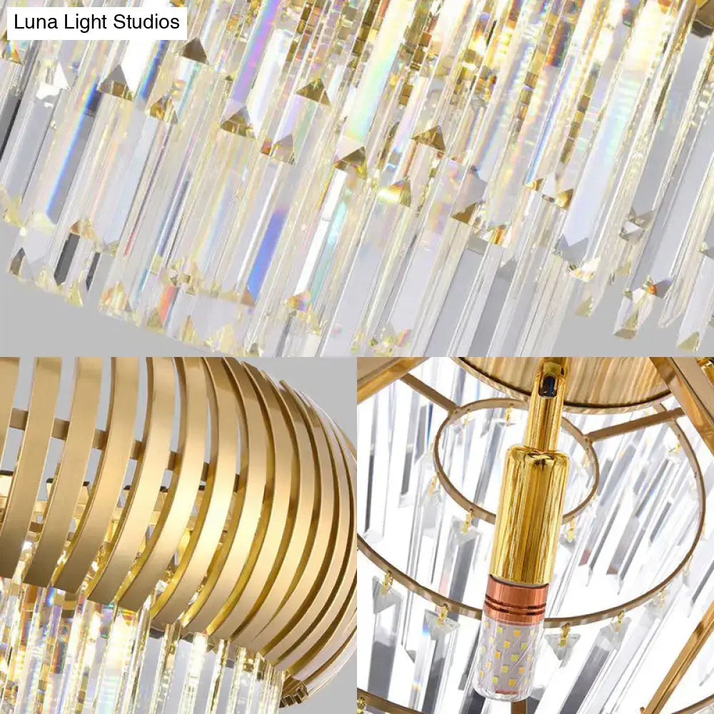 Gold Crystal Oval Chandelier