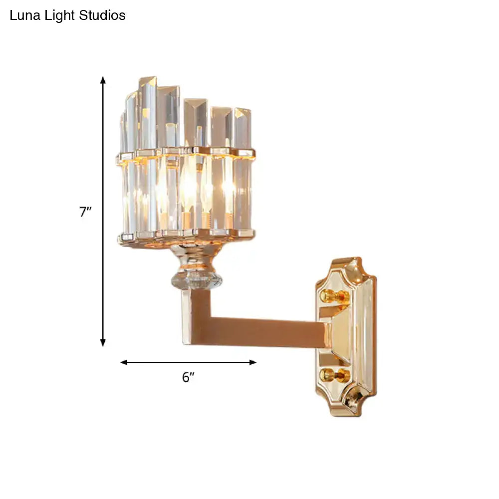 Gold Crystal Rod Wall Sconce