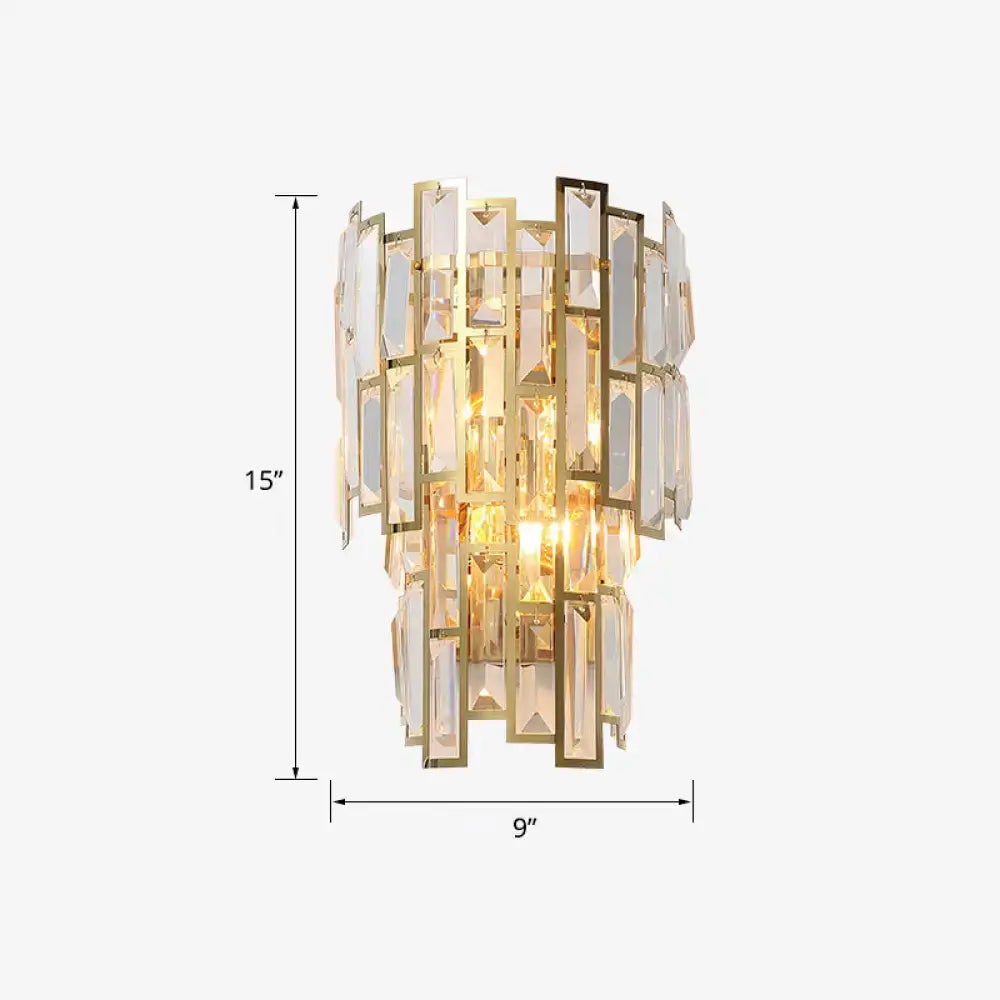 Gold Crystal Curved Sconce