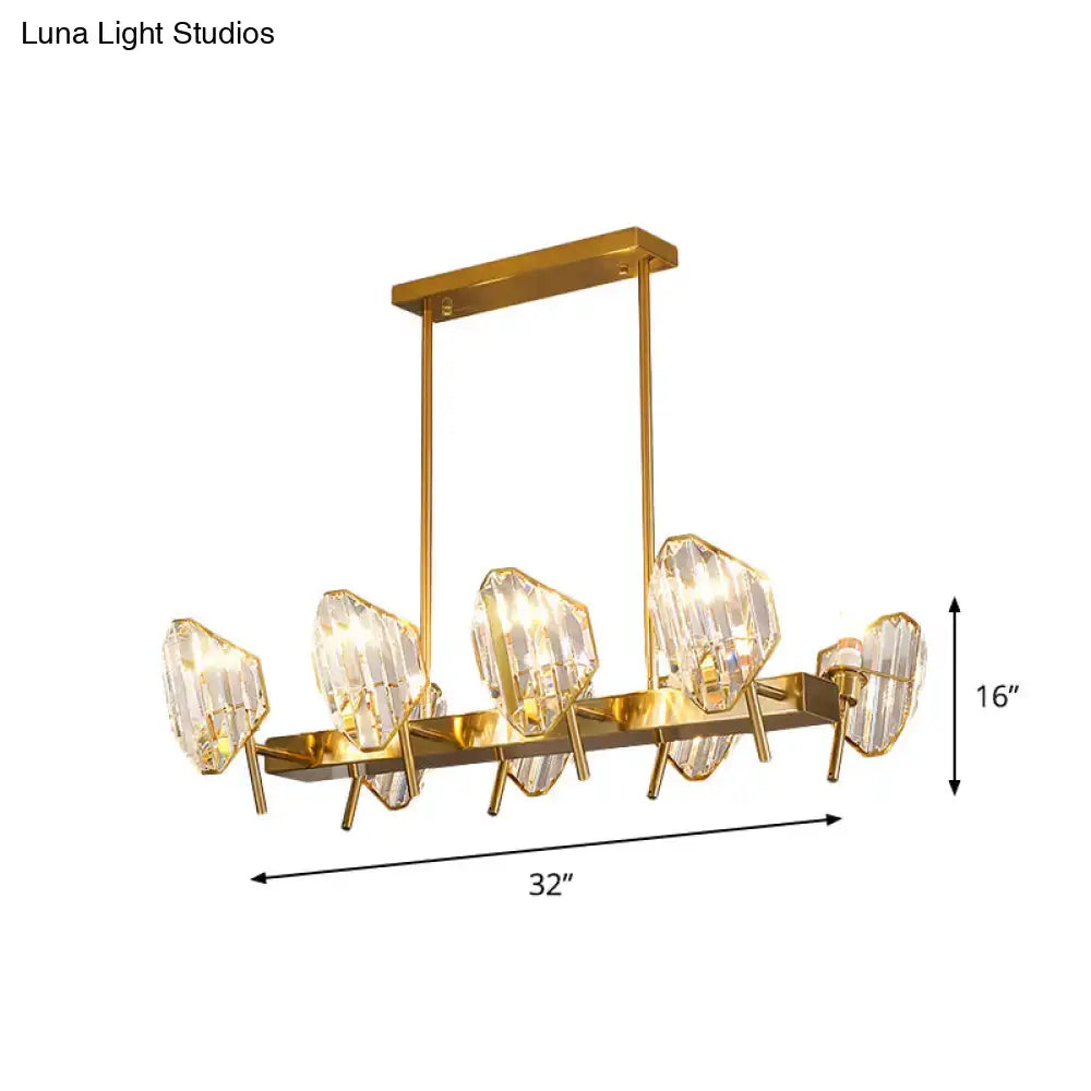 Gold Crystal Shield Chandelier