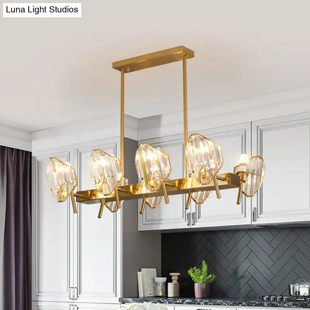 Gold Crystal Shield Chandelier