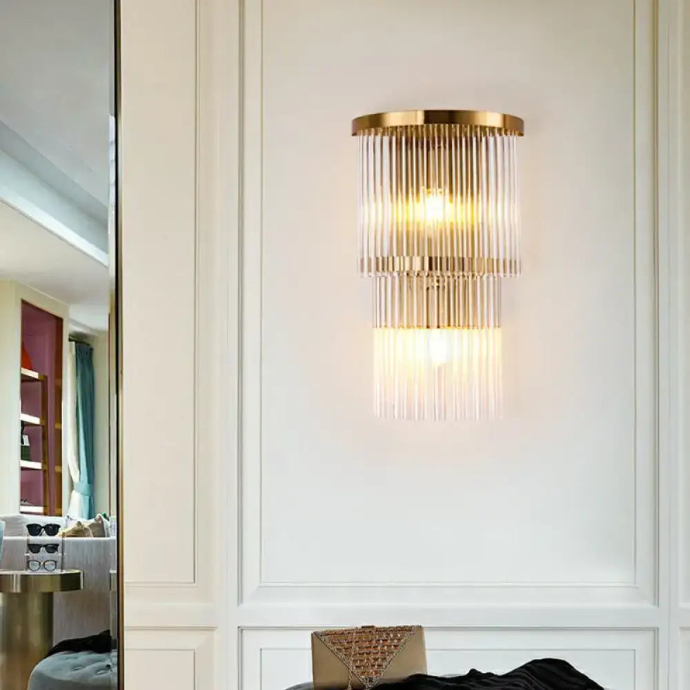 Gold Crystal Triangle Sconce