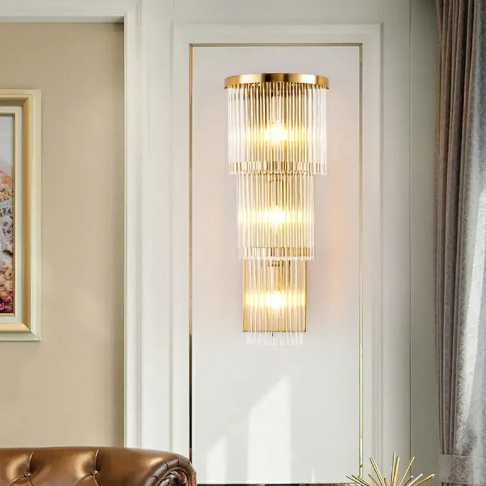 Gold Crystal Triangle Sconce
