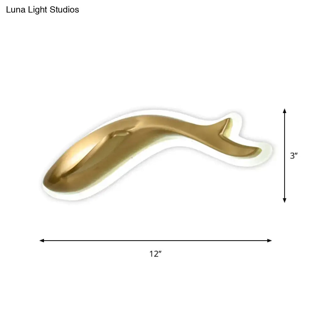 Gold Dolphin 12-Inch Wall Sconce