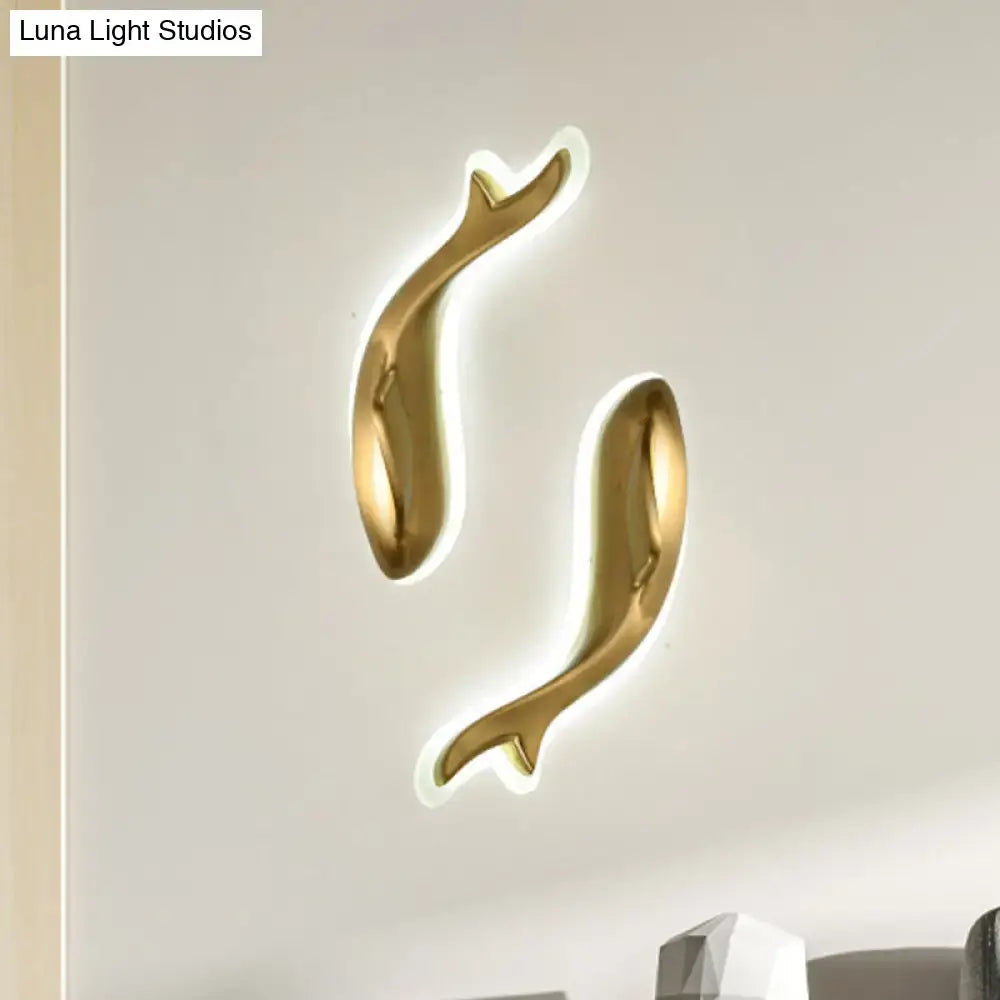 Gold Dolphin 12-Inch Wall Sconce