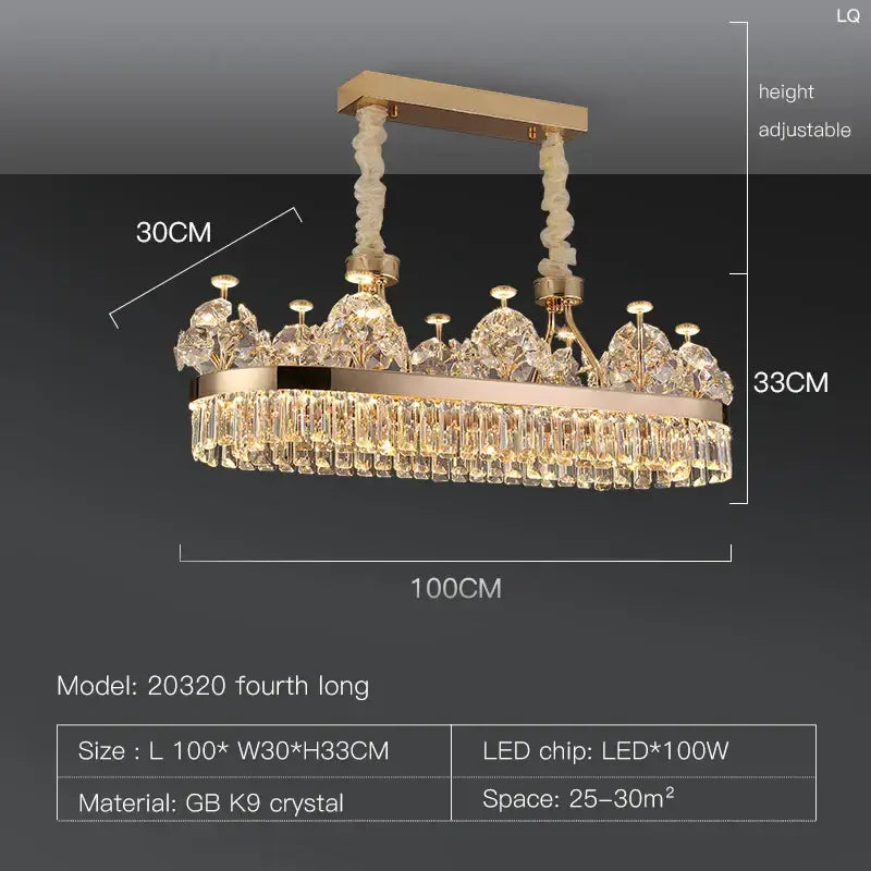 Gold Double Layer Crystal Chandelier