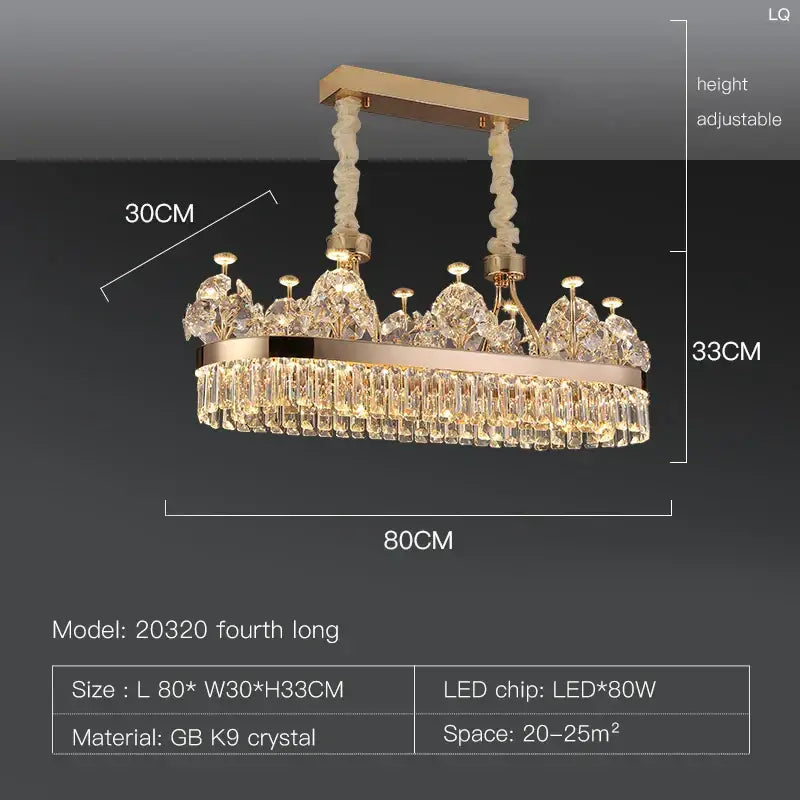 Gold Double Layer Crystal Chandelier