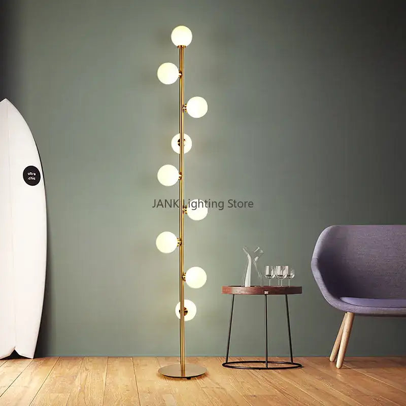 Gold Glass Ball Floor Lamp