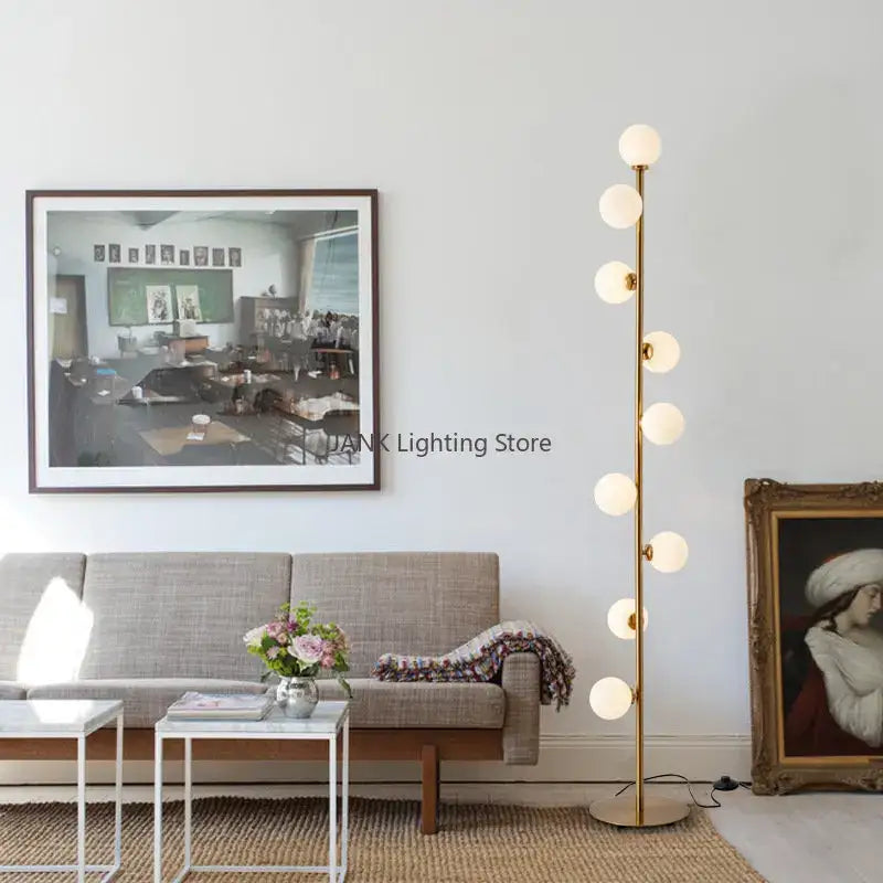 Gold Glass Ball Floor Lamp
