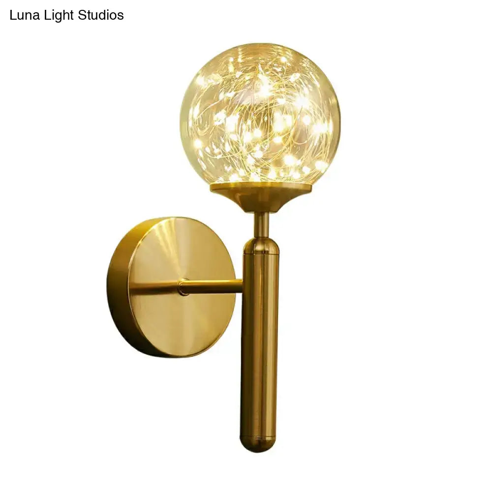 Gold Glass Globe Wall Light
